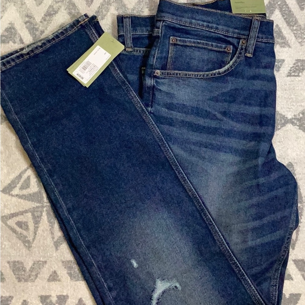 GoodFellow CoolMax All Season Big & Tall SlimStraight Distressed Jeans 40/36